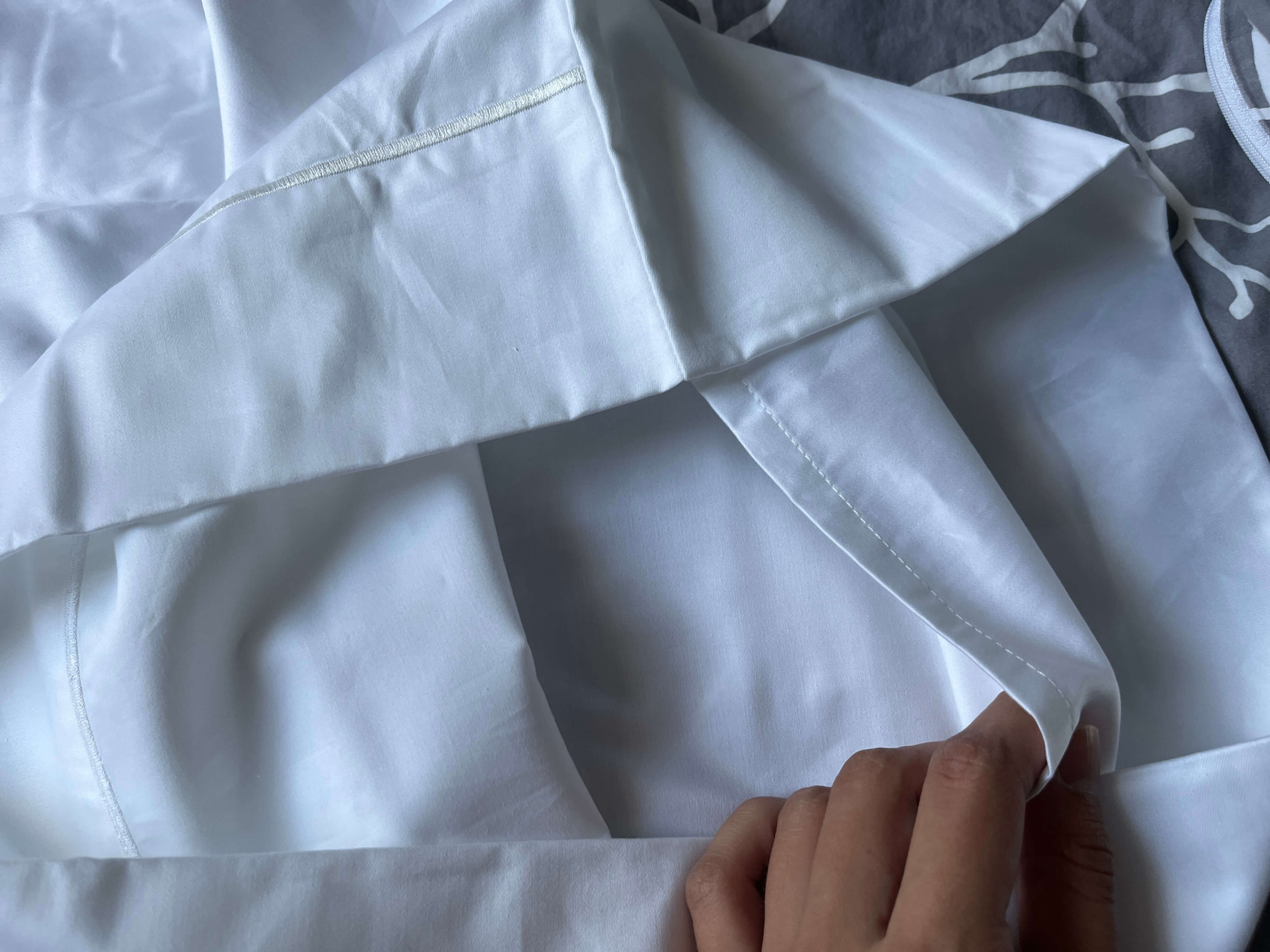 Medição de fronha de algodão com régua